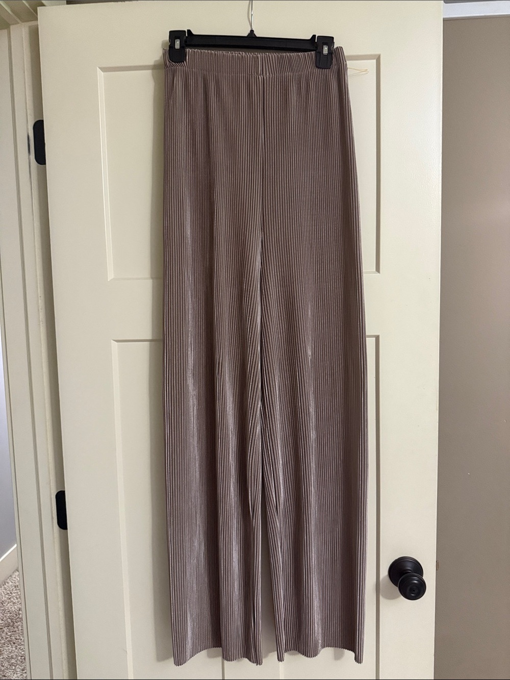 Chicwish RUCHED HIGH WAIST PLEATED WIDE-LEG PANTS IN Champagne